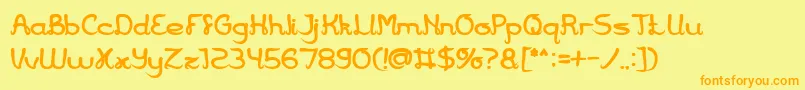 Jazz Music Bold-Schriftart – Orangefarbene Schriften auf gelbem Hintergrund