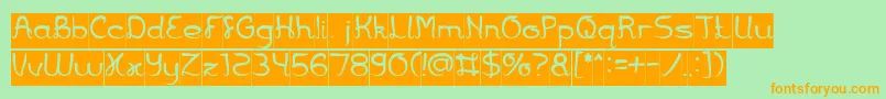 Jazz Music Inverse Font – Orange Fonts on Green Background