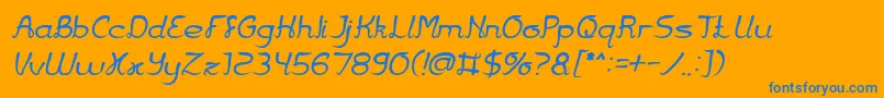 フォントJazz Music Italic – オレンジの背景に青い文字