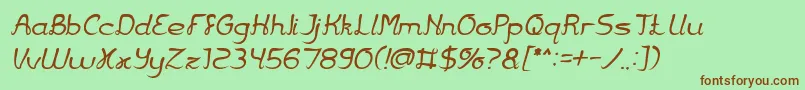 Jazz Music Italic-fontti – ruskeat fontit vihreällä taustalla
