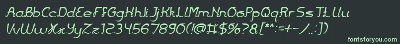 Jazz Music Italic Font – Green Fonts on Black Background