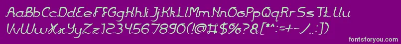 Jazz Music Italic Font – Green Fonts on Purple Background