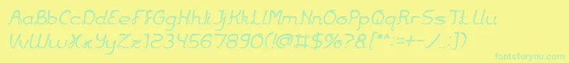 Jazz Music Italic Font – Green Fonts on Yellow Background
