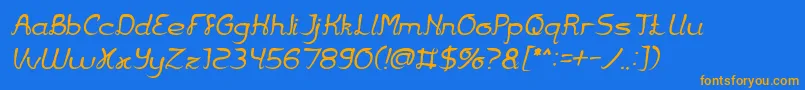 Jazz Music Italic Font – Orange Fonts on Blue Background