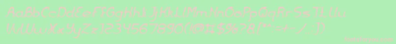 Jazz Music Italic Font – Pink Fonts on Green Background