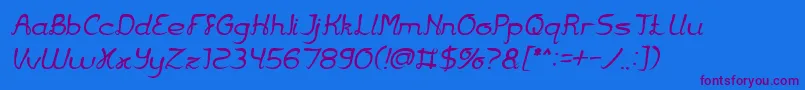 フォントJazz Music Italic – 紫色のフォント、青い背景