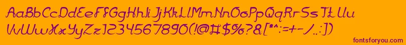 Jazz Music Italic Font – Purple Fonts on Orange Background