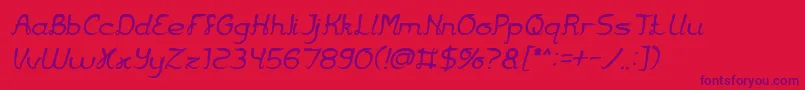 Fonte Jazz Music Italic – fontes roxas em um fundo vermelho