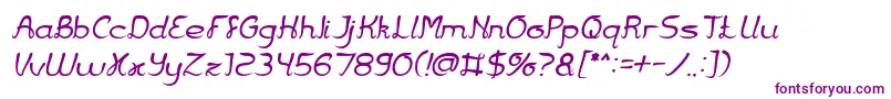 Fonte Jazz Music Italic – fontes roxas em um fundo branco