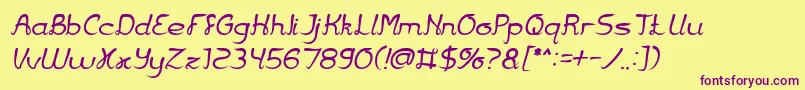 Jazz Music Italic Font – Purple Fonts on Yellow Background