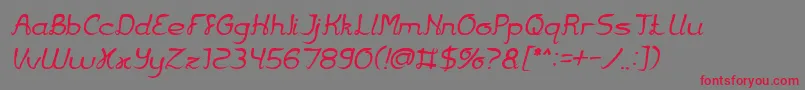 Jazz Music Italic-fontti – punaiset fontit harmaalla taustalla
