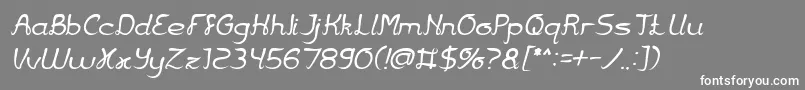 Fonte Jazz Music Italic – fontes brancas em um fundo cinza