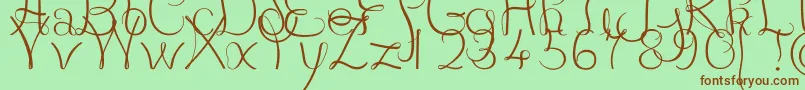JBCourbes Regular Font – Brown Fonts on Green Background