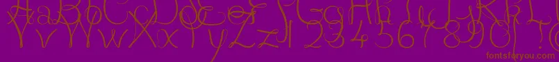 JBCourbes Regular-fontti – ruskeat fontit violetilla taustalla
