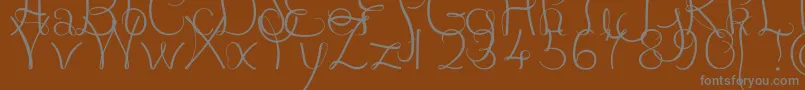 フォントJBCourbes Regular – 茶色の背景に灰色の文字