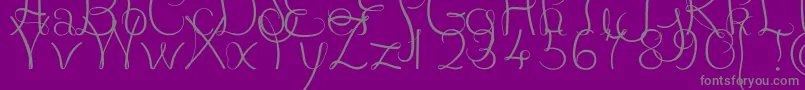 Fonte JBCourbes Regular – fontes cinzas em um fundo violeta