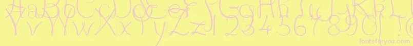 JBCourbes Regular-Schriftart – Rosa Schriften auf gelbem Hintergrund