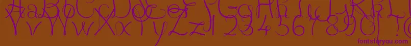 JBCourbes Regular Font – Purple Fonts on Brown Background