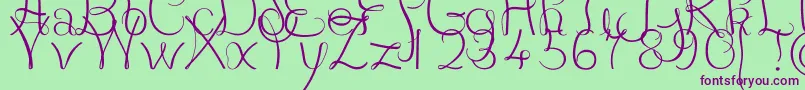 JBCourbes Regular Font – Purple Fonts on Green Background