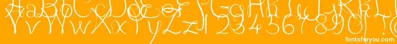 JBCourbes Regular-Schriftart – Weiße Schriften auf orangefarbenem Hintergrund