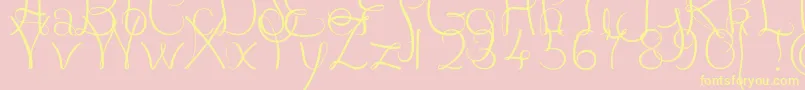 JBCourbes Regular Font – Yellow Fonts on Pink Background