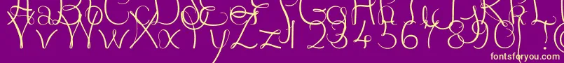 JBCourbes Regular Font – Yellow Fonts on Purple Background