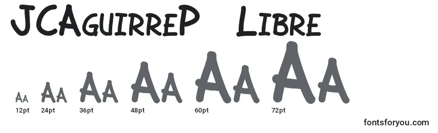 Größen der Schriftart JCAguirreP   Libre