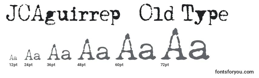 Размеры шрифта JCAguirrep   Old Type