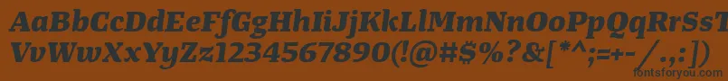 TangerserifwideExtrabolditalic Font – Black Fonts on Brown Background