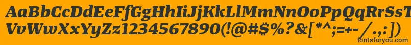 TangerserifwideExtrabolditalic Font – Black Fonts on Orange Background