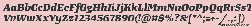 TangerserifwideExtrabolditalic Font – Black Fonts on Pink Background