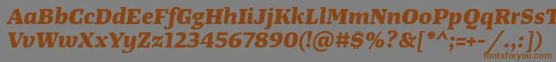 TangerserifwideExtrabolditalic Font – Brown Fonts on Gray Background
