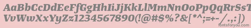 TangerserifwideExtrabolditalic Font – Gray Fonts on Pink Background