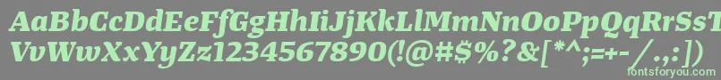 TangerserifwideExtrabolditalic Font – Green Fonts on Gray Background