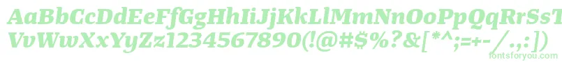 TangerserifwideExtrabolditalic Font – Green Fonts on White Background