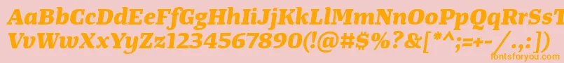 TangerserifwideExtrabolditalic Font – Orange Fonts on Pink Background