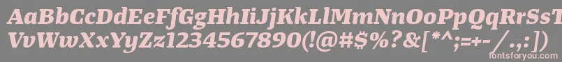 TangerserifwideExtrabolditalic Font – Pink Fonts on Gray Background