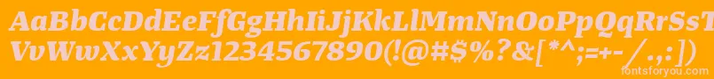 TangerserifwideExtrabolditalic Font – Pink Fonts on Orange Background