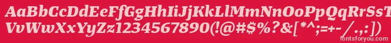 TangerserifwideExtrabolditalic Font – Pink Fonts on Red Background