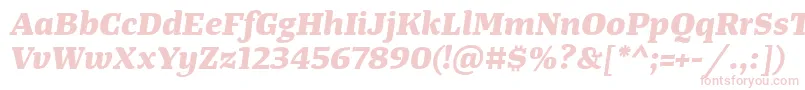 TangerserifwideExtrabolditalic Font – Pink Fonts on White Background