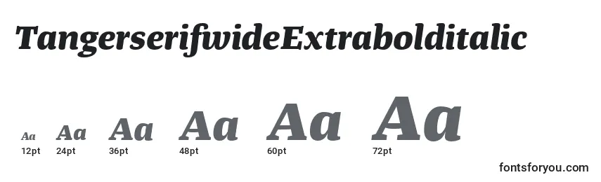 Размеры шрифта TangerserifwideExtrabolditalic