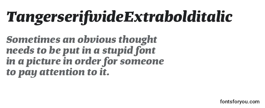 TangerserifwideExtrabolditalic Font