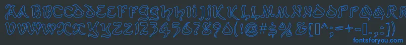 jd belt Font – Blue Fonts on Black Background