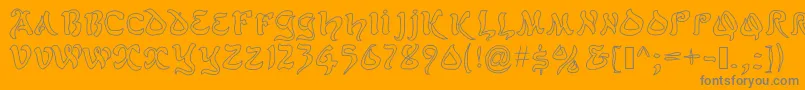 jd belt-Schriftart – Graue Schriften auf orangefarbenem Hintergrund