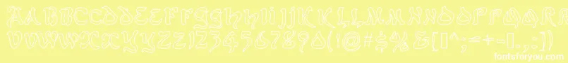 jd belt Font – White Fonts on Yellow Background