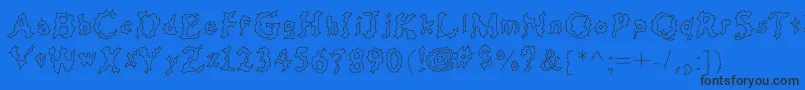 jd cereus Font – Black Fonts on Blue Background