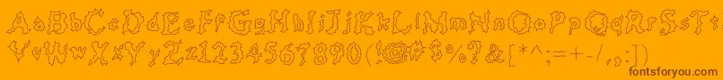 jd cereus-Schriftart – Braune Schriften auf orangefarbenem Hintergrund