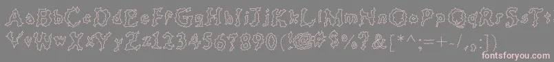 フォントjd cereus – 灰色の背景にピンクのフォント