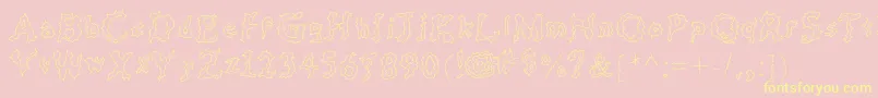 jd cereus-Schriftart – Gelbe Schriften auf rosa Hintergrund