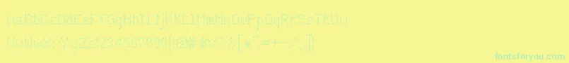 jd cloverleaf-Schriftart – Grüne Schriften auf gelbem Hintergrund